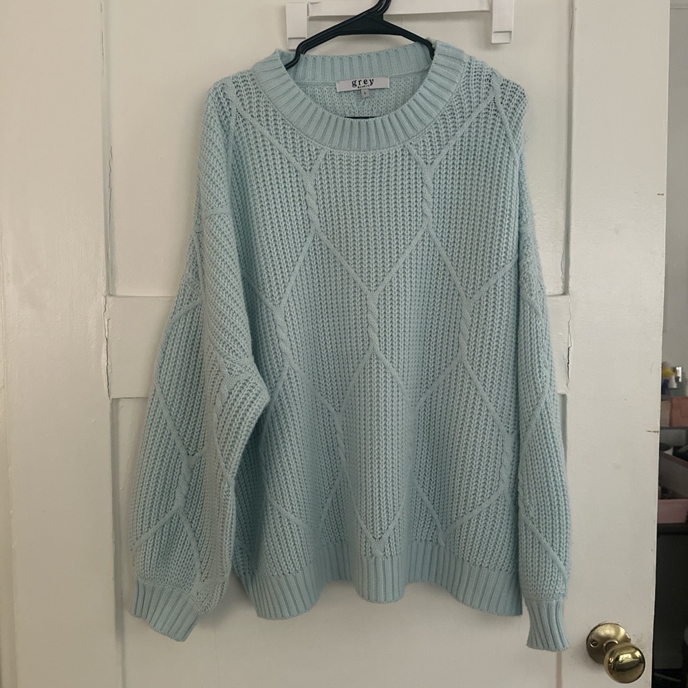 Cozy Light Blue Knit Sweater
